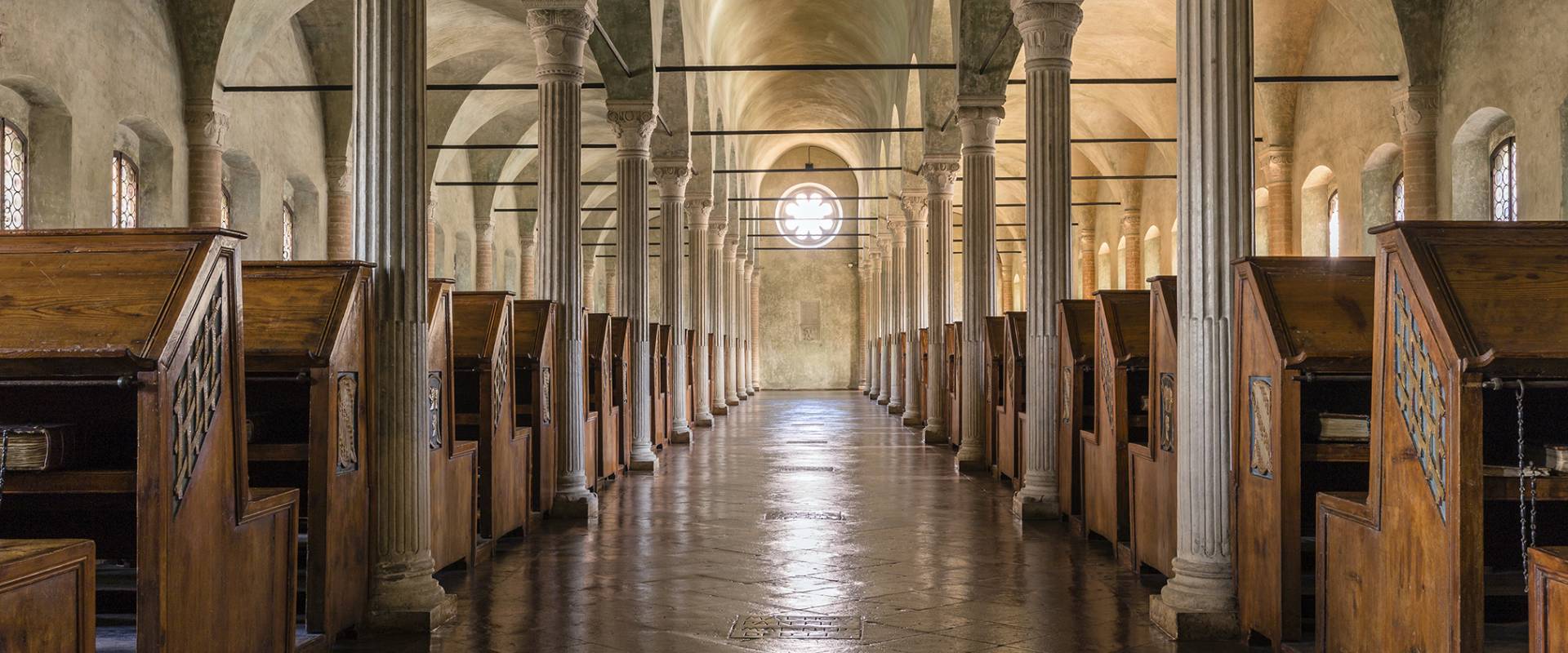 Biblioteca Malatestiana, aula del Nuti di fronte foto di Fabrizio Pasi